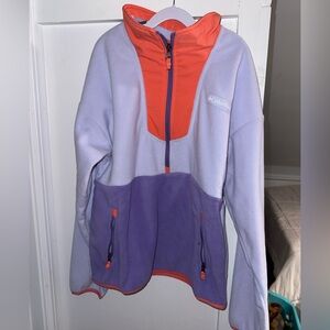 Columbia Kids' Lavender and Orange half zip Fleece Jacket girls size large 14/16